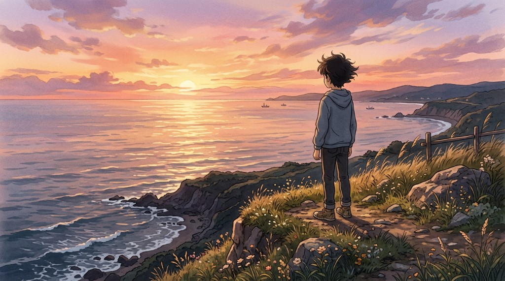 Boy watching the sea